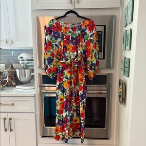 Frances Valentine Red and Orange Long Sleeve Sundress